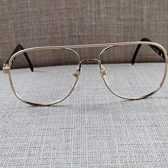 Vintage Luxottica Men Eyeglasses Frame Gold Tone 54[]18 145 Frame Italy - Picture 4 of 12